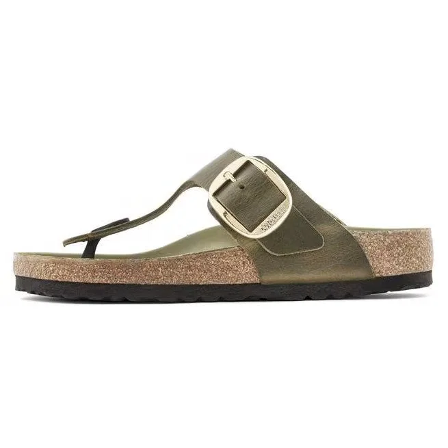 Birkenstock Gizeh Big Boucle Huilé Cuir Vert oliva