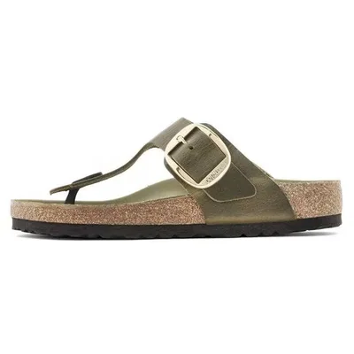 Birkenstock Gizeh Big Fibbia Oleato Pelle Verde oliva