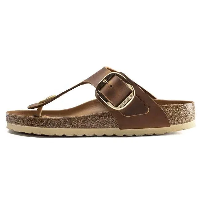 Birkenstock Gizeh Big Boucle Huilé Cuir Cognac