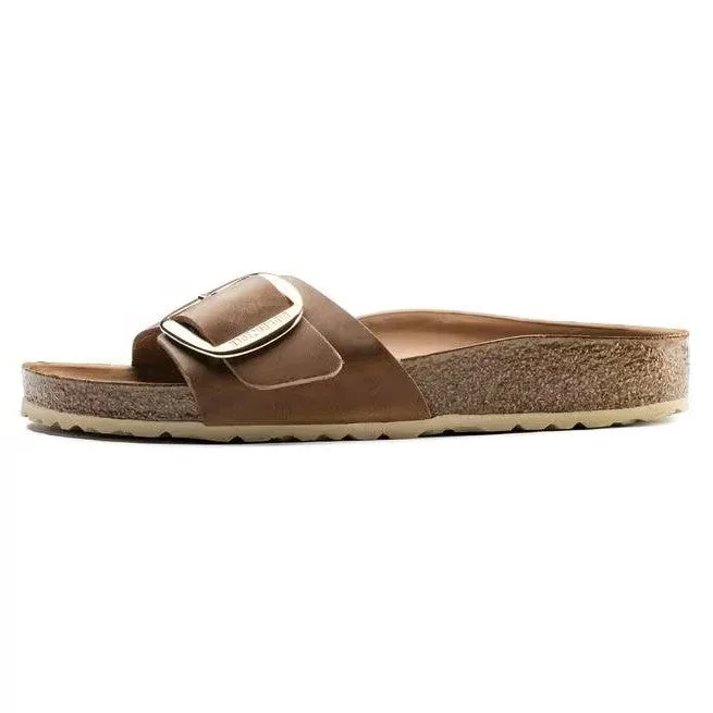 Birkenstock Madrid Big Boucle Huilé Cuir Cognac