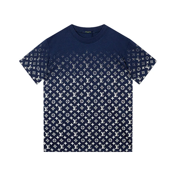 Lv T-shirt Louis Vuttion Monogram Blu Sfumata