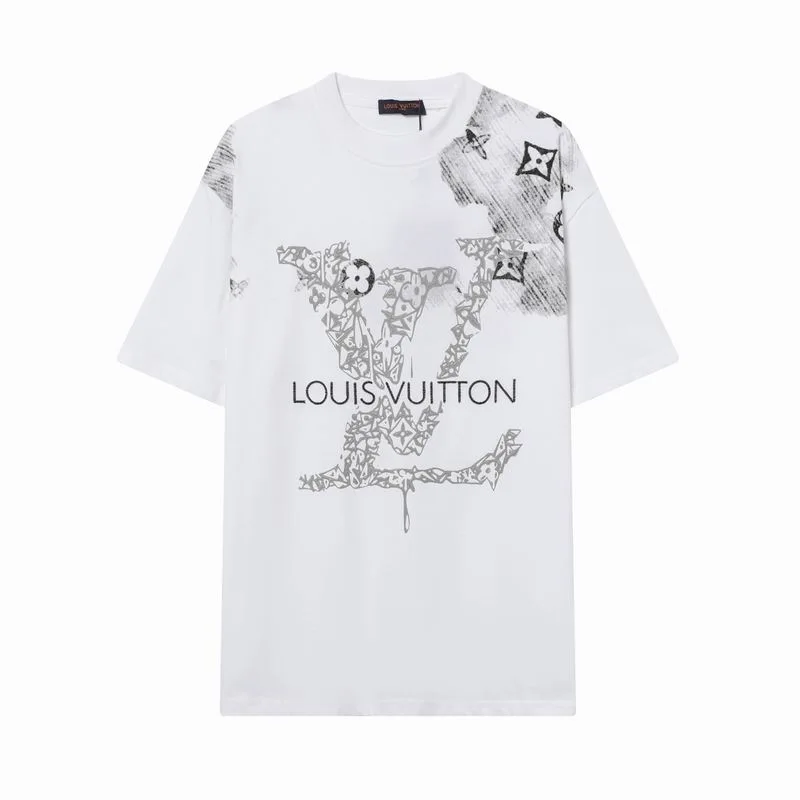Lv Tshirt Bianca Oversize con Maxi Logo Ispirazione Luxury
