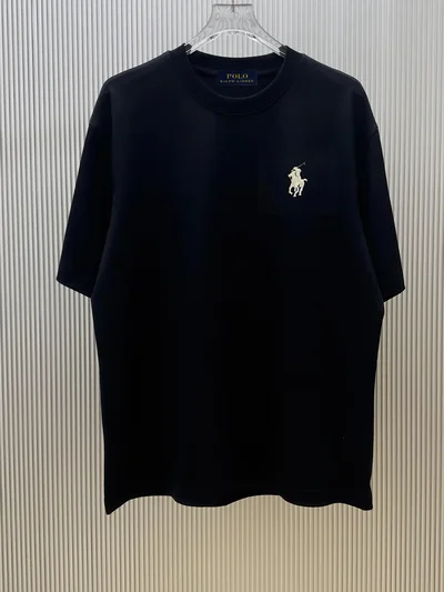 Polo T-Shirt Oversize con Taschino Marineblau Blau