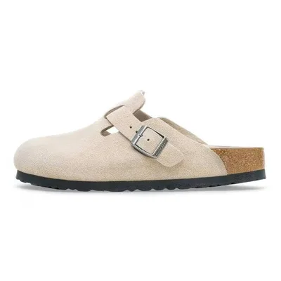 Birkenstock Boston Weich Footbed Wildleder Tonalità Di Ostrica