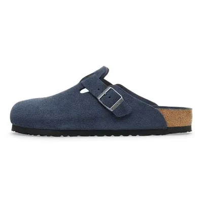 Birkenstock Boston Weich Footbed Wildleder Nuovo tono Blau Dunkel