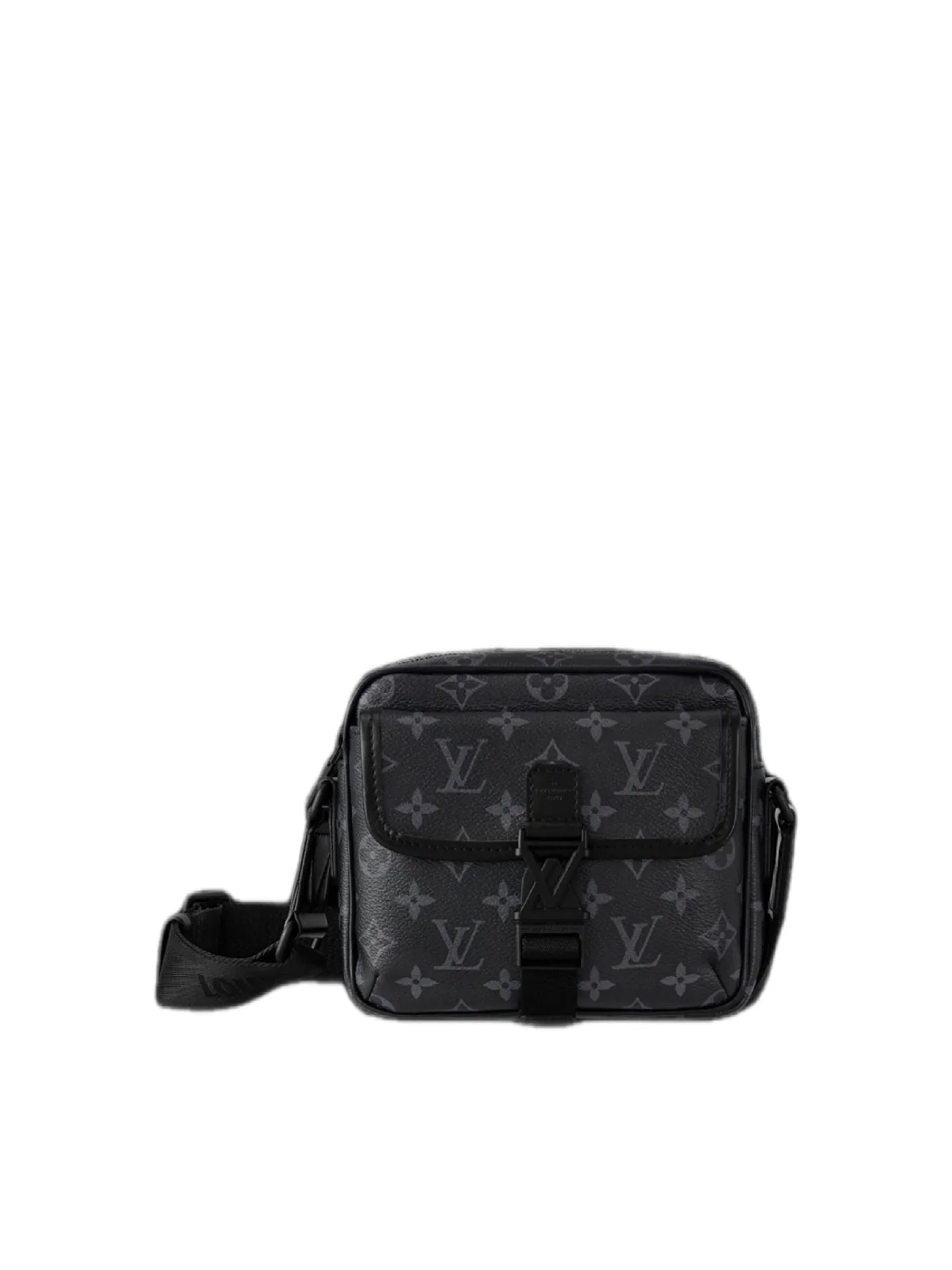 Louis Vuitton Getaway Messenger Leder Monogram Shadow Schwarz Grau