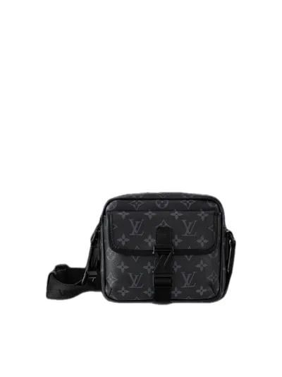 Louis Vuitton Getaway Messenger Leder Monogram Shadow Schwarz Grau