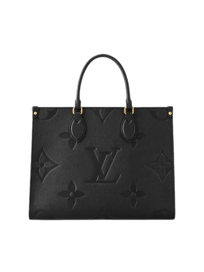 Borsa Louis Vuitton OnTheGo MM in Leder Monogram Ganz Schwarz 5 colori