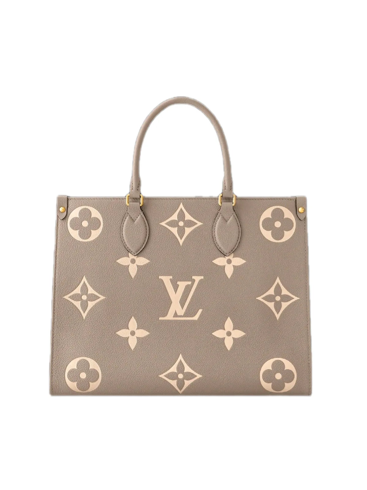 Borsa Louis Vuitton OnTheGo MM in Pelle Monogram Beige