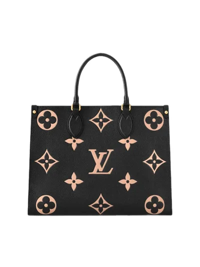 Borsa Louis Vuitton OnTheGo MM in Leder Monogram Schwarz