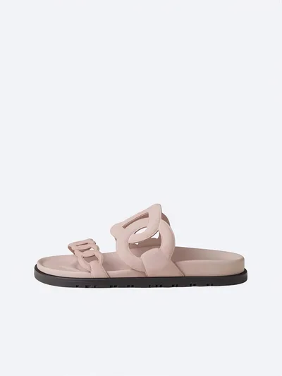 Hermès Extra Wildleder Badeschlappen Rosa