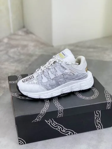 Versace Trigreca White & Argenté Barocco Sneakers