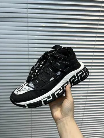Versace Trigreca Black & White Sneakers