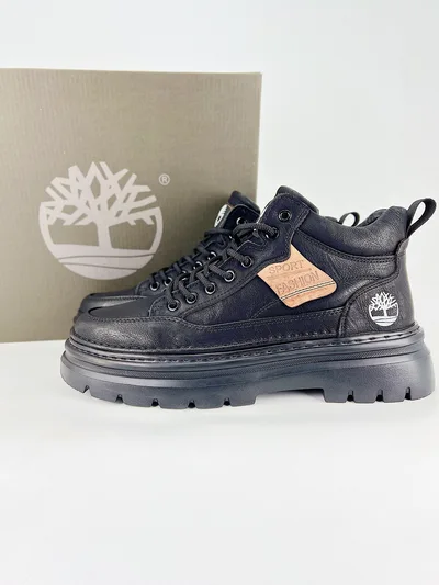 Timberland Black Leder Men's Stiefel