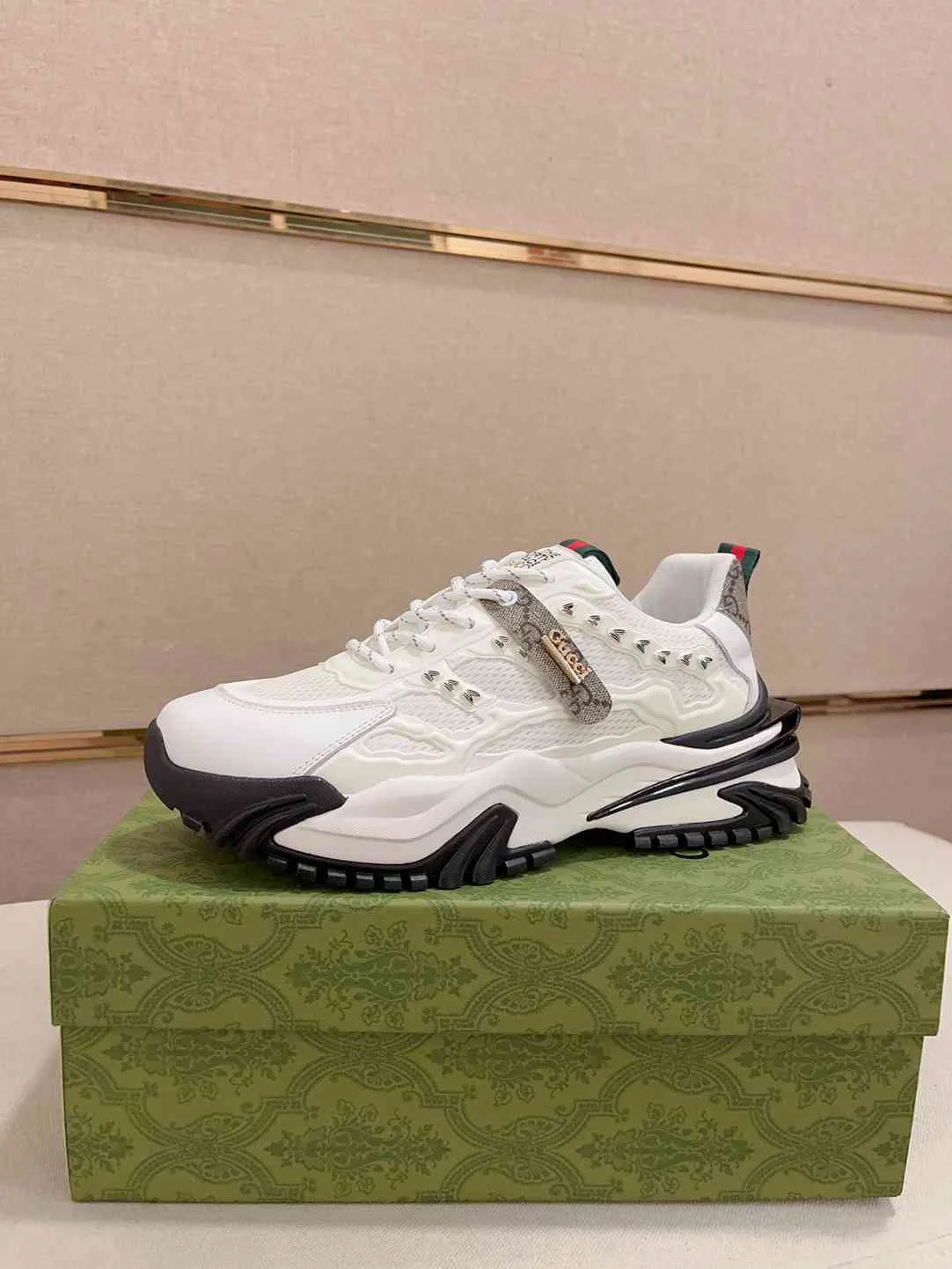 Gucci White Strap Sneakers