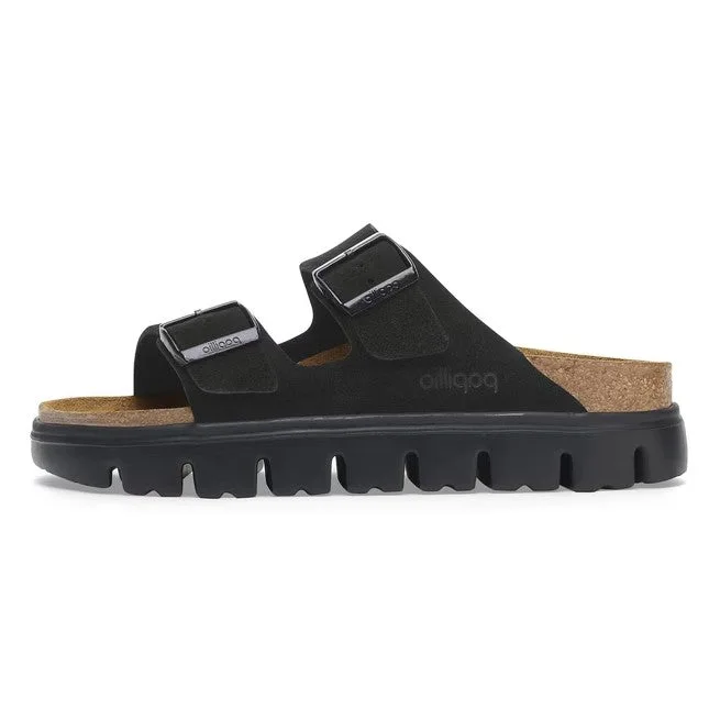 Birkenstock Arizona Platform Suede Leather Nero