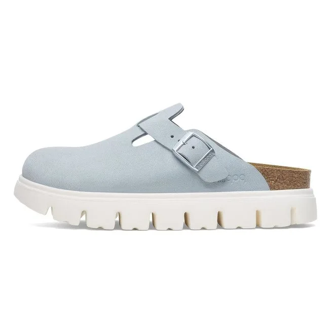 Birkenstock Boston Chunky Daim Azzurro Tenue