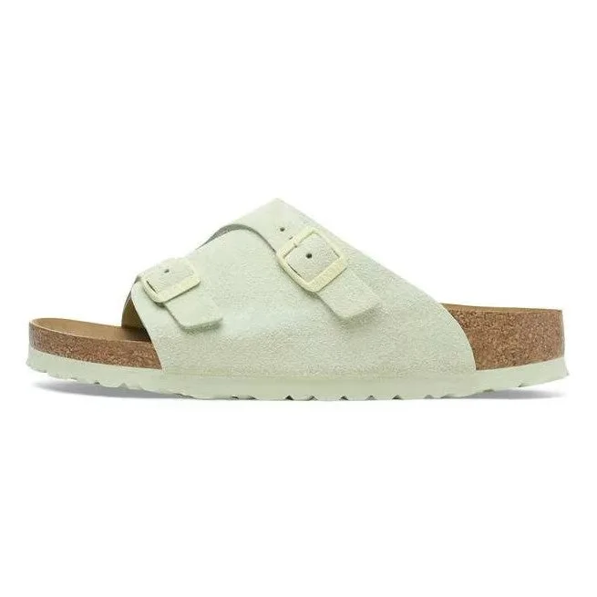 Birkenstock Zürich Suede Leather Verde lime Sbiadito