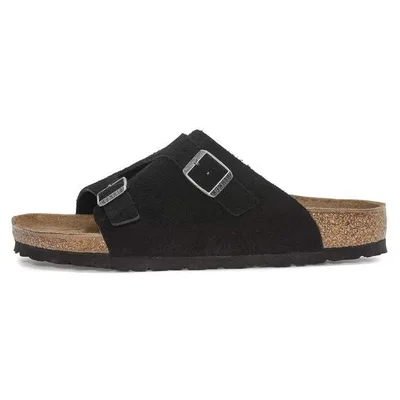 Birkenstock Zürich Wildleder Leder Schwarz