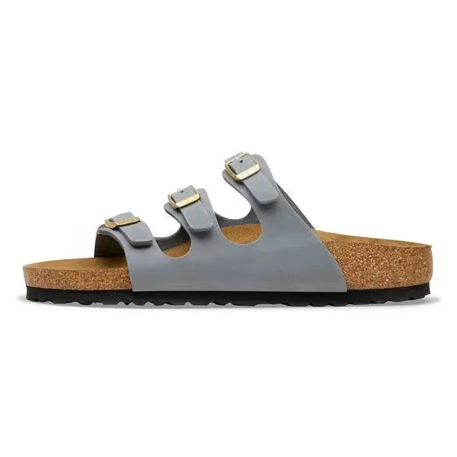 Birkenstock Florida Fresh Geölt Leder Grau Basalto